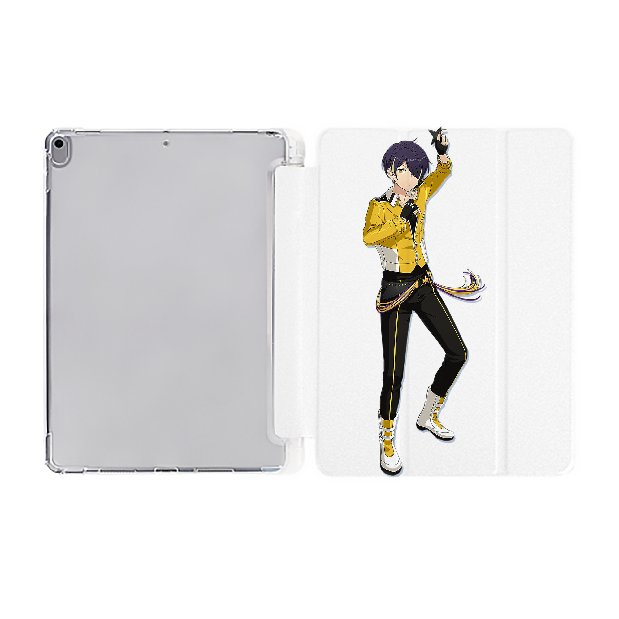 （画像用） あんさんぶるスターズ! Ensemble Stars IPad ケース ペン収納付き 三つ折りスタンド PUレザー×シリコン 対応機種9.5/10.5/10.9インチ